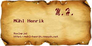Mühl Henrik névjegykártya